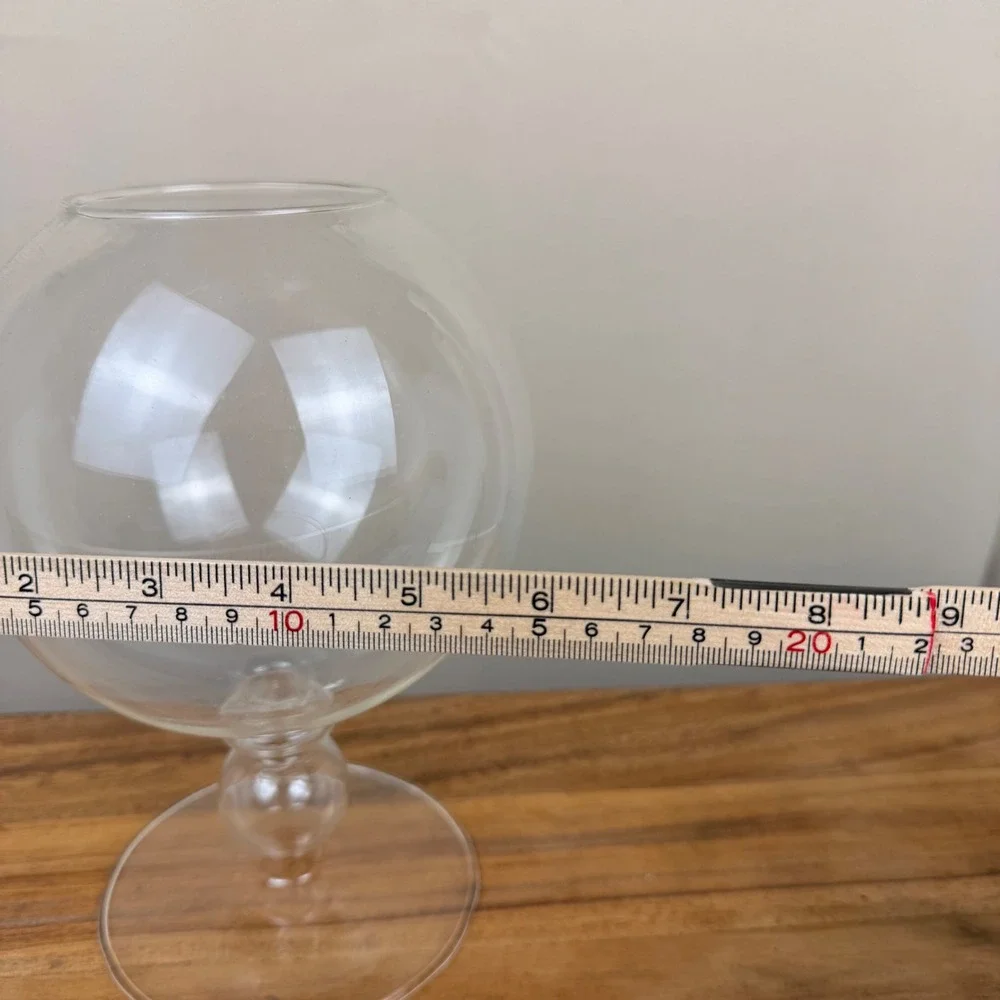 Vintage Clear Glass Bubble Vase Terrarium Centerpiece 9 Inch